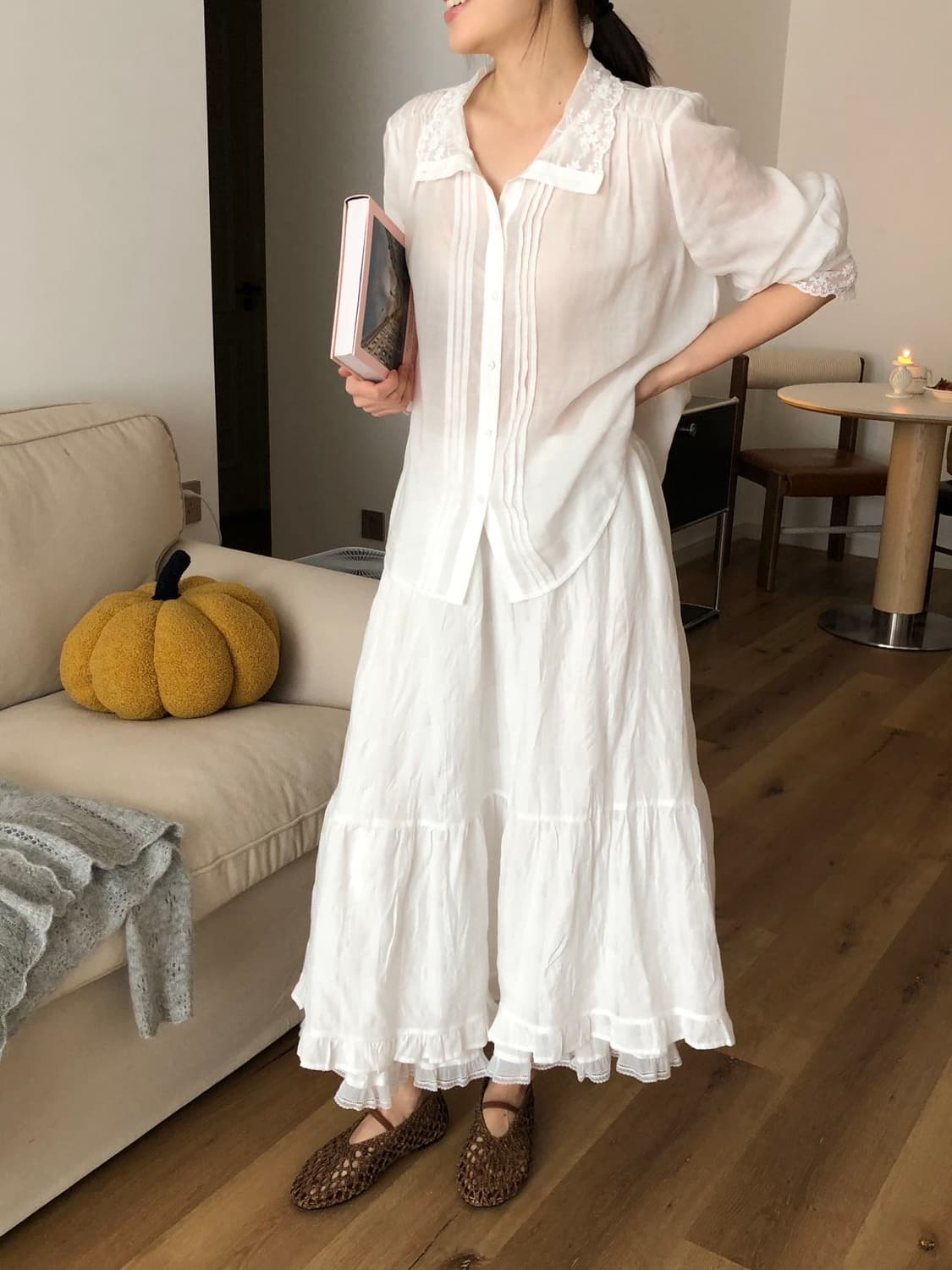 레이스 린넨 블라우스 상품이미지2