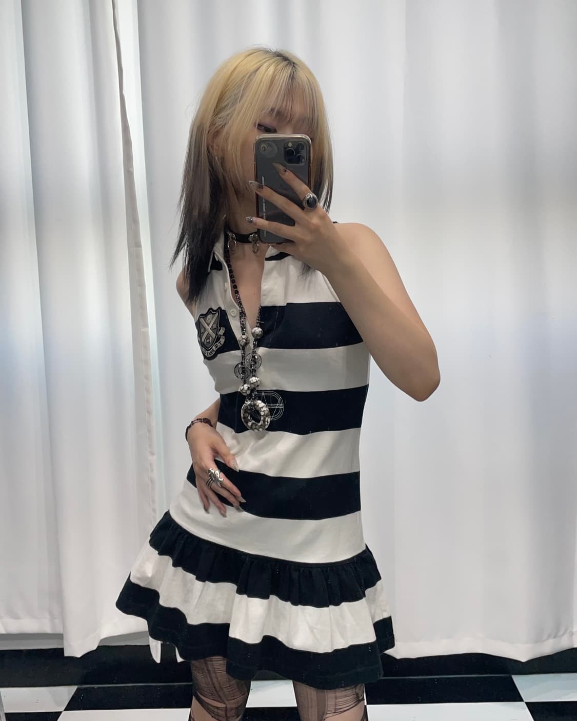 🎸스트라이프 슬리브리스 원피스🎸 상품이미지1