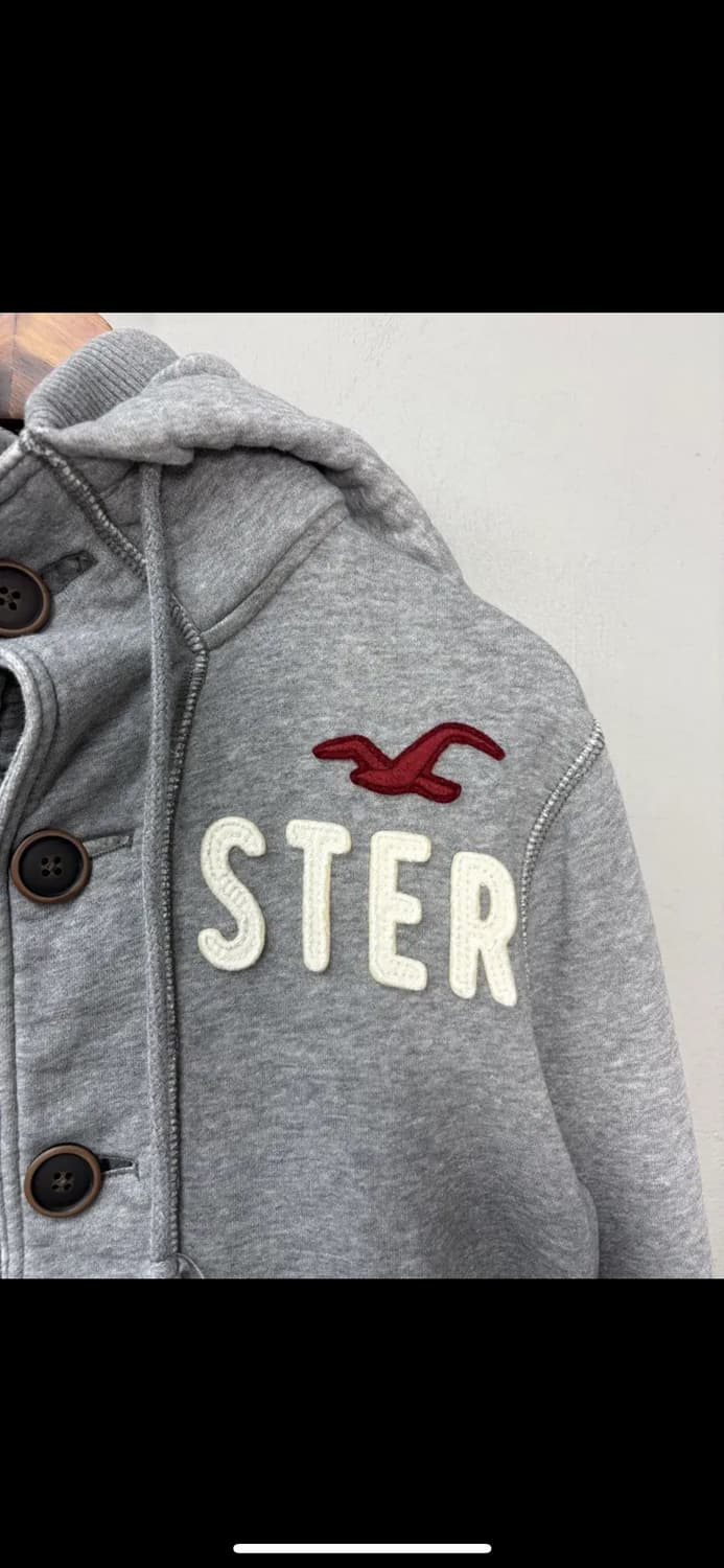 홀리스터 버튼 y2k 그레이 후드집업 H1704 상품이미지3