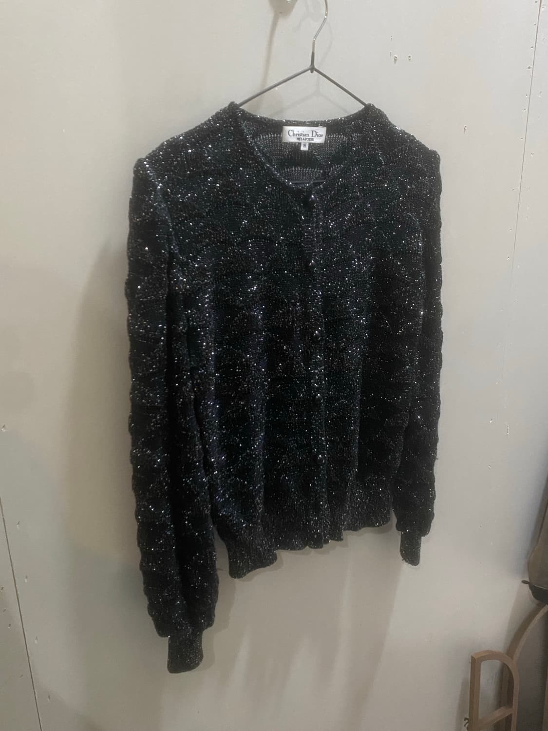 Dior 크리스찬디올 핀터깔y2k 삼각패턴 글리터가디건 상품이미지1
