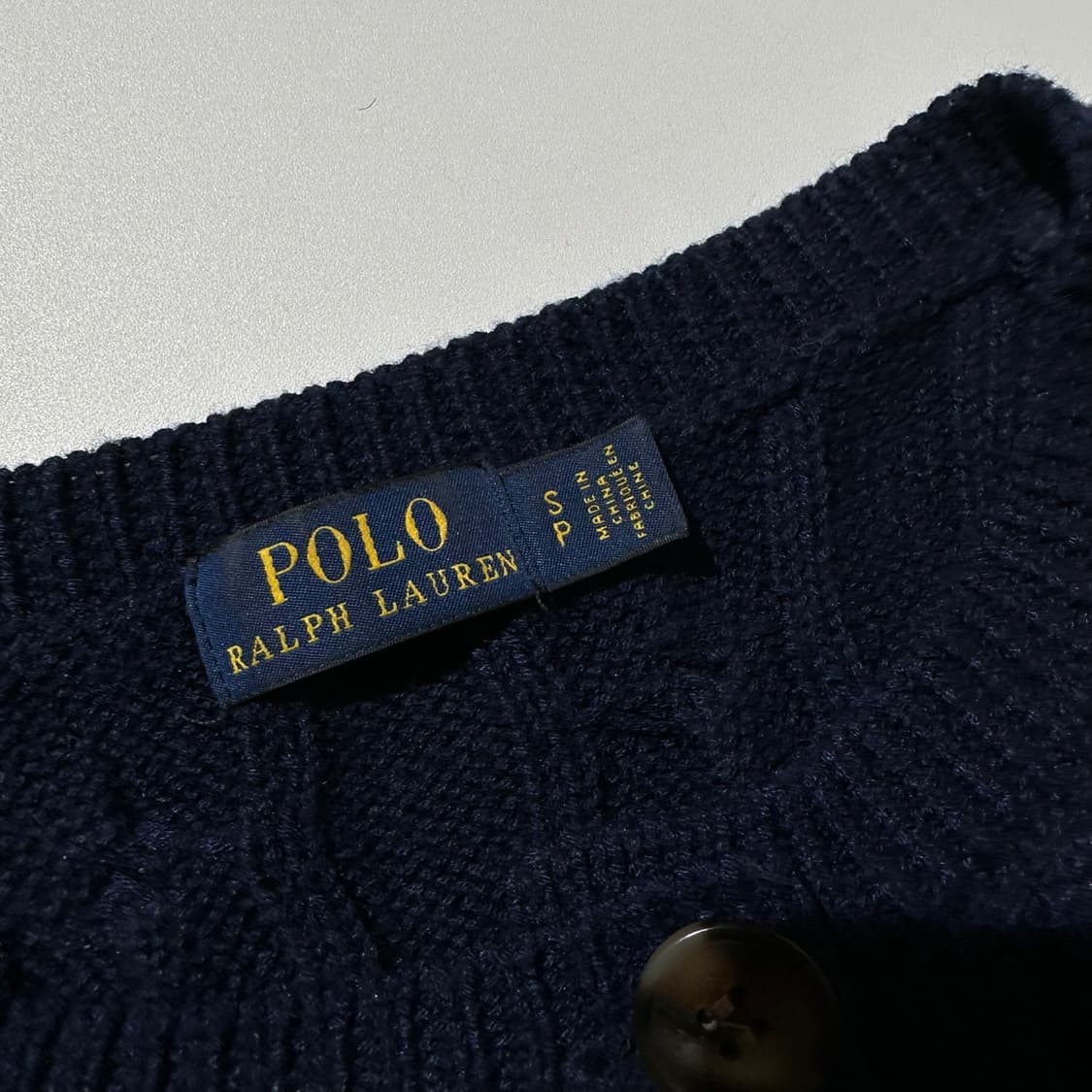폴로 랄프로렌 케이블 라운드 니트 가디건 네이비 상품이미지4
