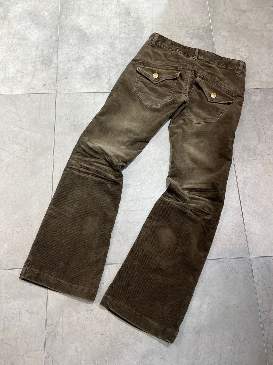 일본 빈티지 y2k 날개 자수 세미 부츠컷 골덴 팬츠  상품이미지6