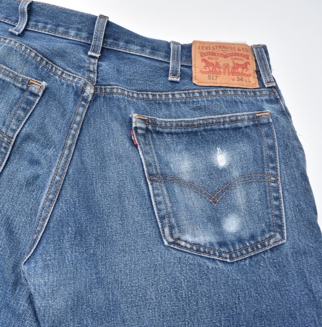 00S 빈티지 리바이스517 청바지 플레어진 굿페이드 데님팬츠 N0031 상품이미지3