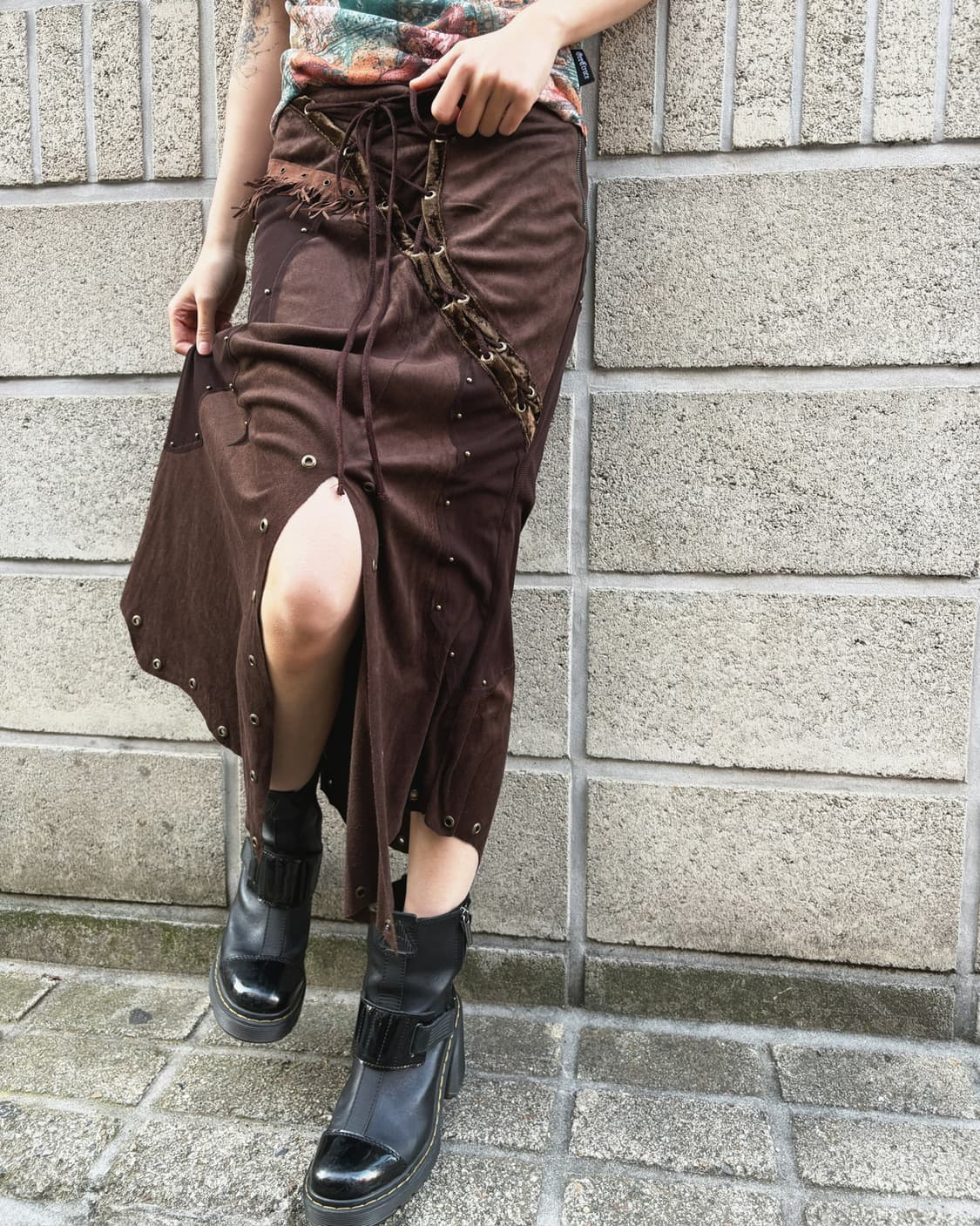 오즈온 보헤미안 무드 아일렛 롱 스커트 상품이미지2