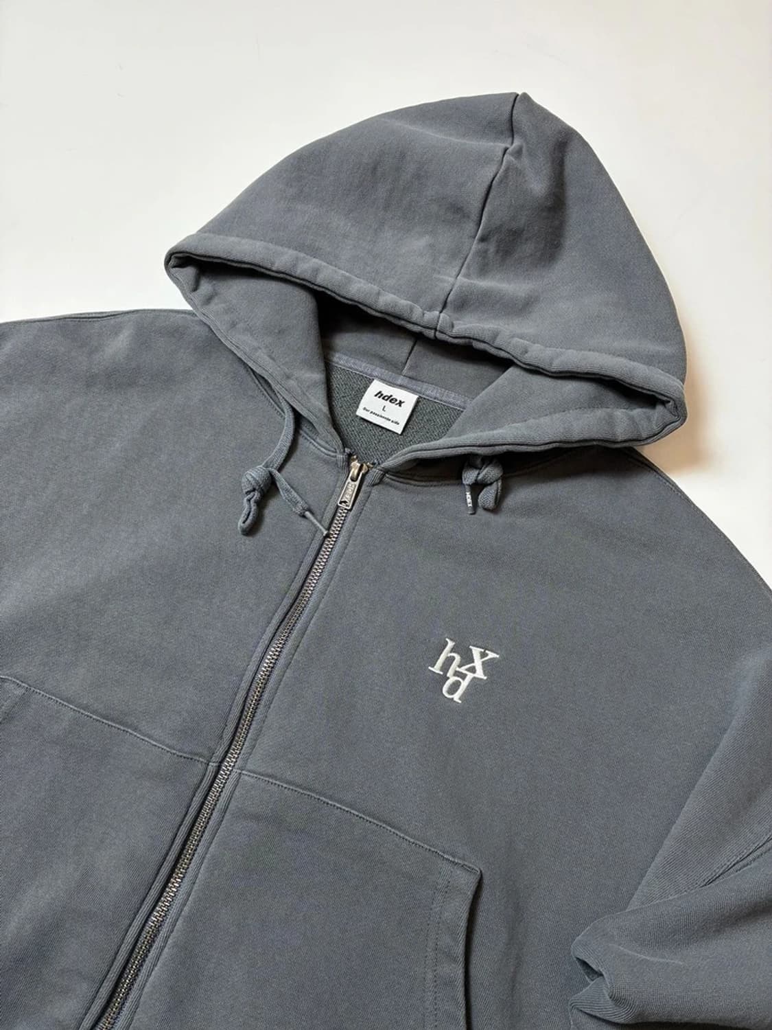 HDEX 시그니처 피그먼트 워싱 로고 크롭 후드집업 PN8958  상품이미지2