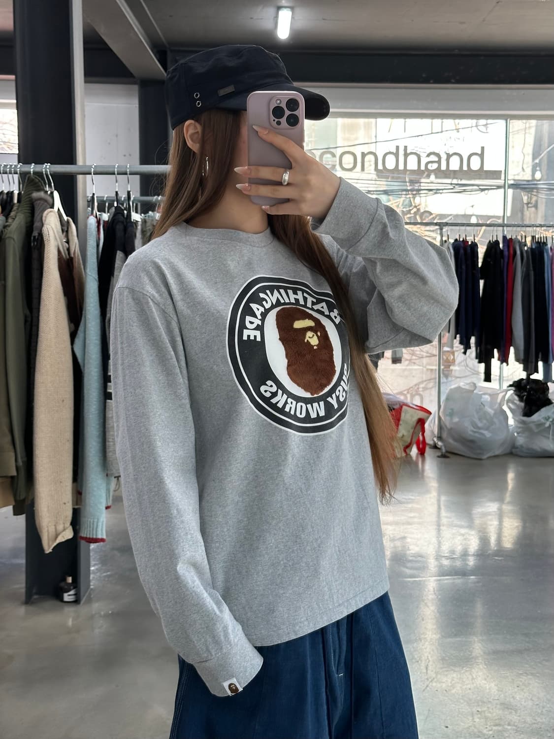 베이프 보아 퍼 빅사루 컬리지 긴팔티 상품이미지2