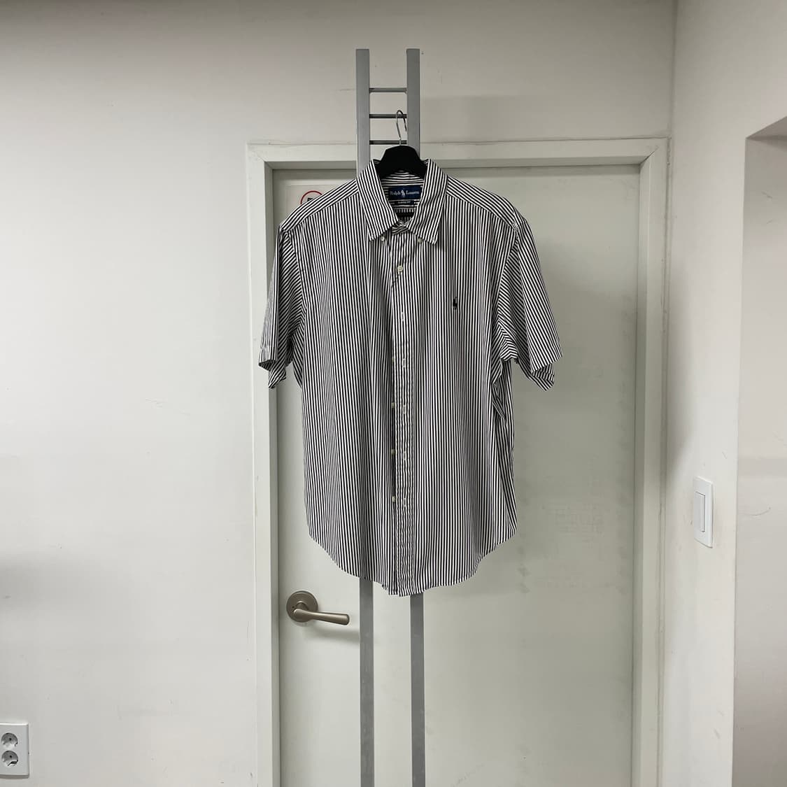 폴로 스트라이프 반팔 셔츠 블랙 XL 상품이미지1