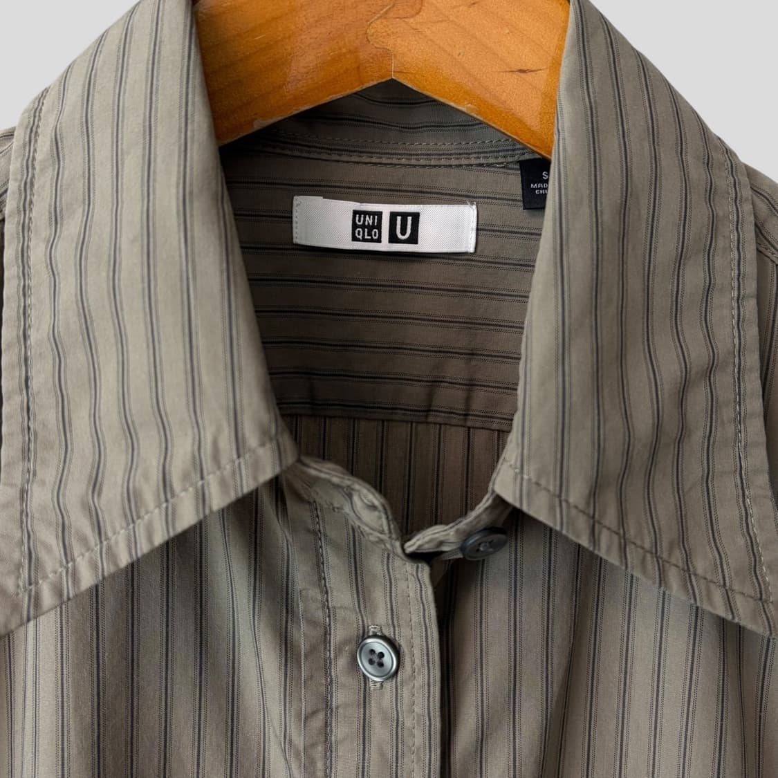 (여성S)유니클로U 스트라이프 셔츠 원피스 상품이미지3
