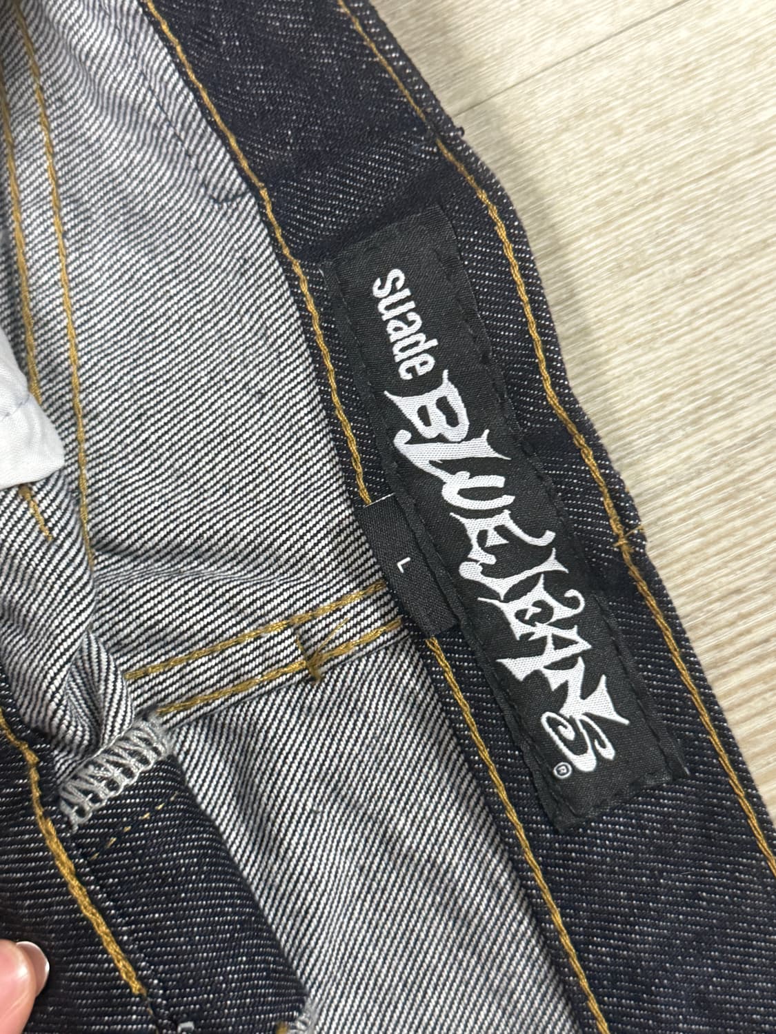 스웨이드 와이드 데님 L 상품이미지3