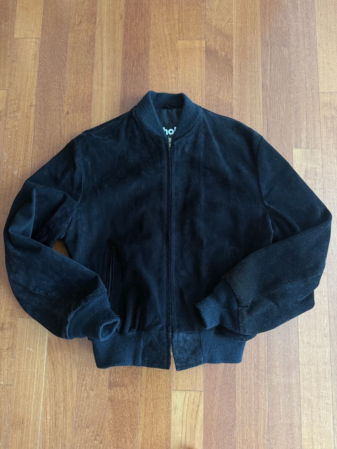 빈티지 쇼트 스웨이드 블루종 상품이미지1