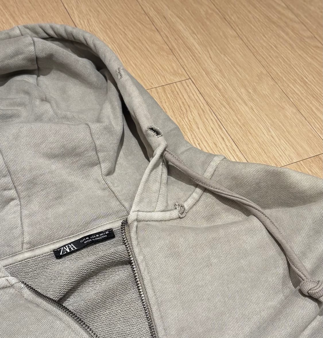 자라 그레이 후드집업 M 상품이미지2