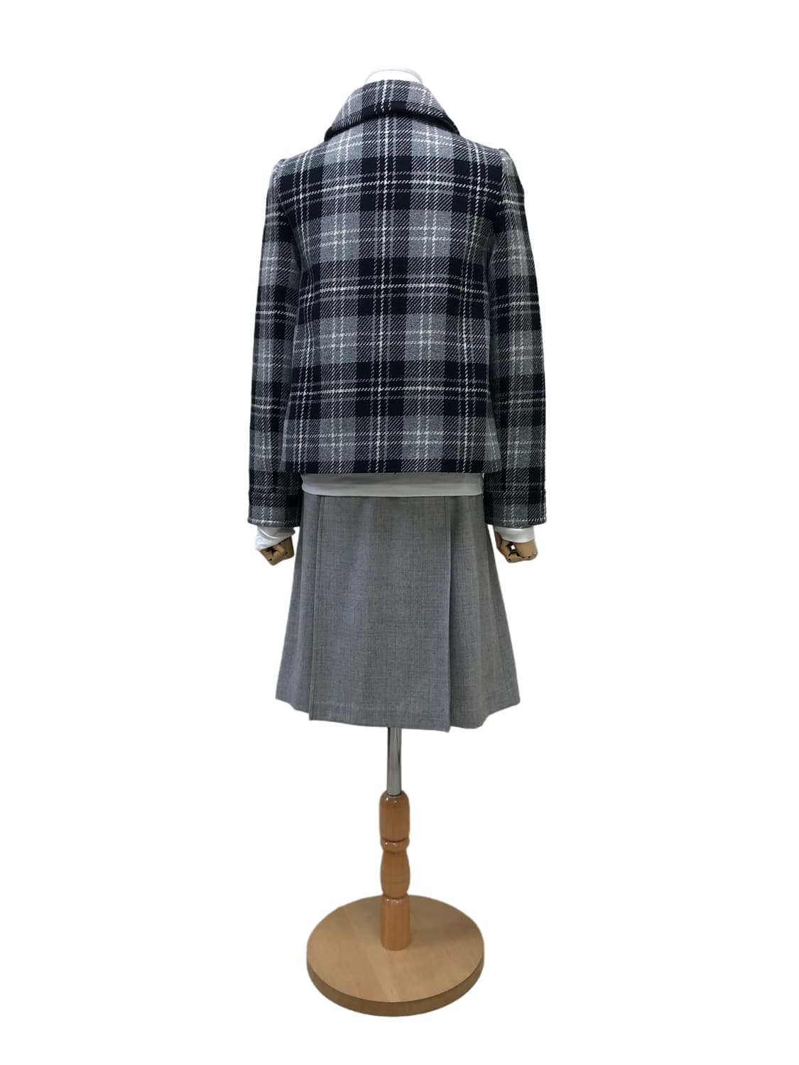 바비 숏 체크 코트 상품이미지6