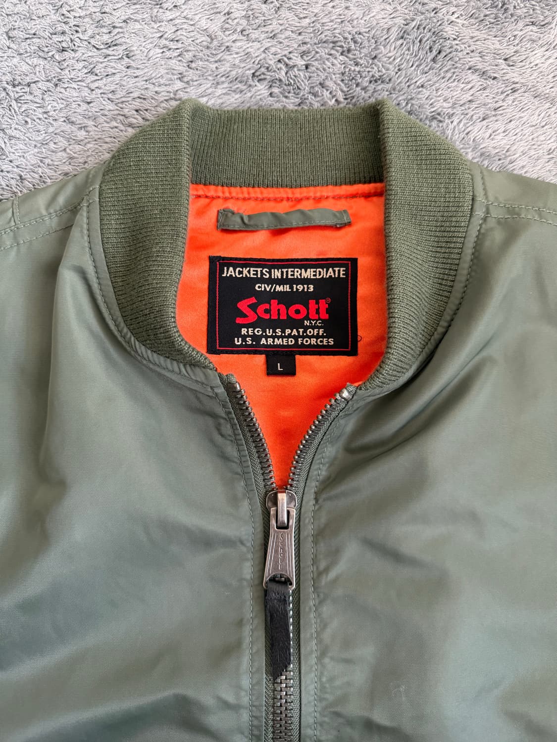 쇼트 NYC 플라이트 자켓 블루종 항공점퍼 ma-1 봄버 자켓 L 상품이미지3