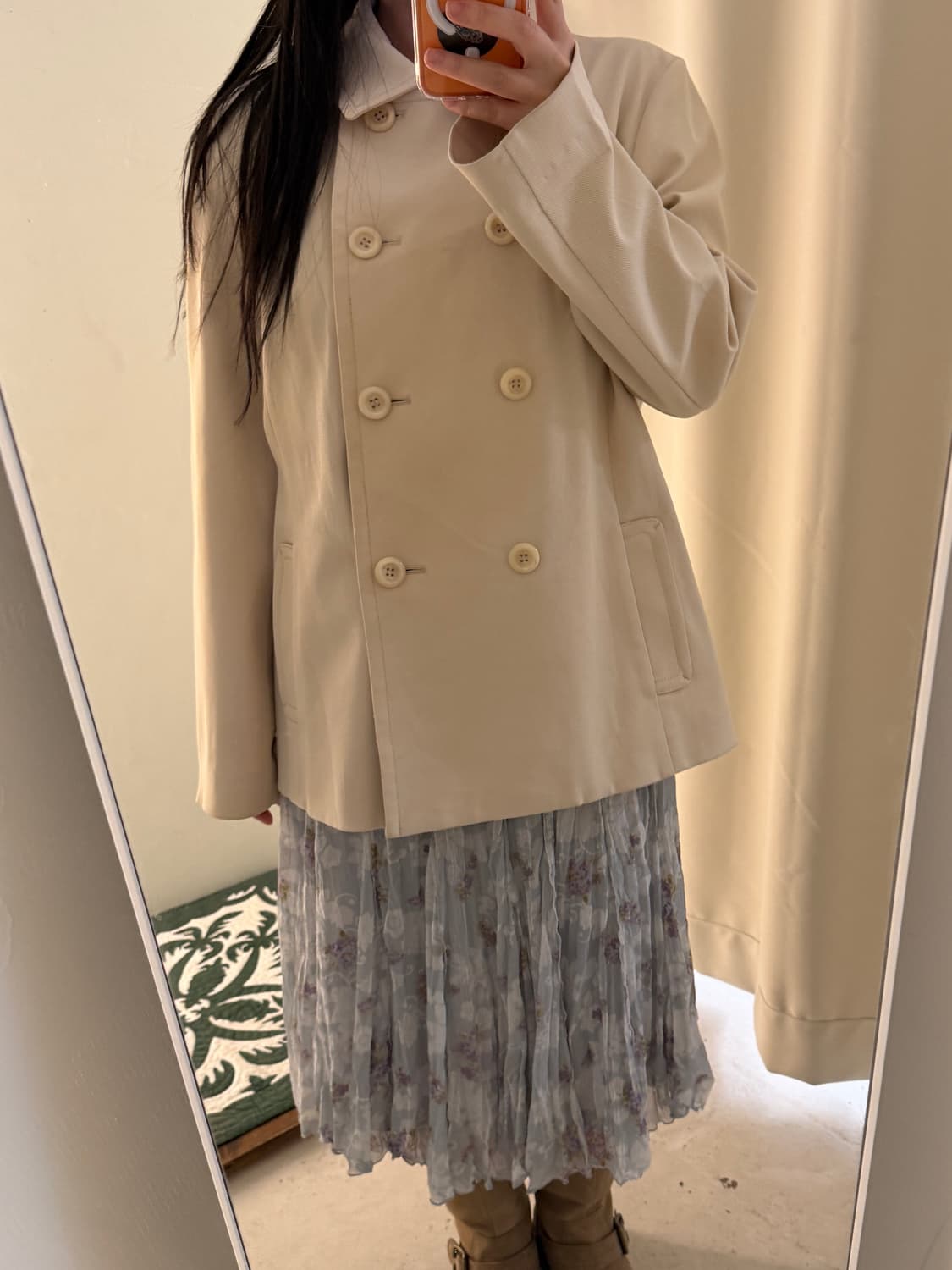 일본빈티지 크림 더블 숏자켓 상품이미지5