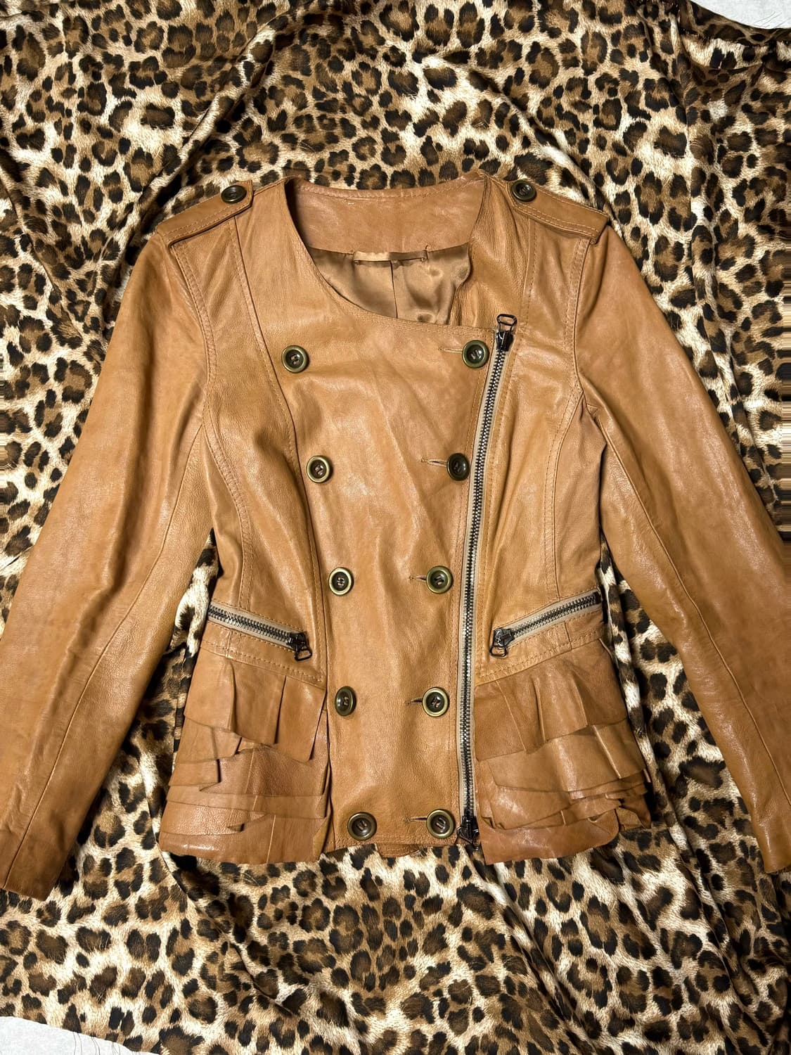 Double Button Napoleon lamb skin jacket 상품이미지2