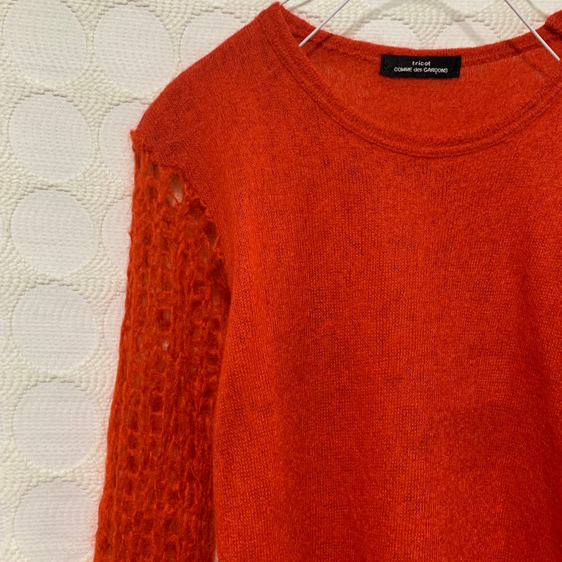 comme des garçons 레드 울 펀칭 니트 상의 상품이미지4