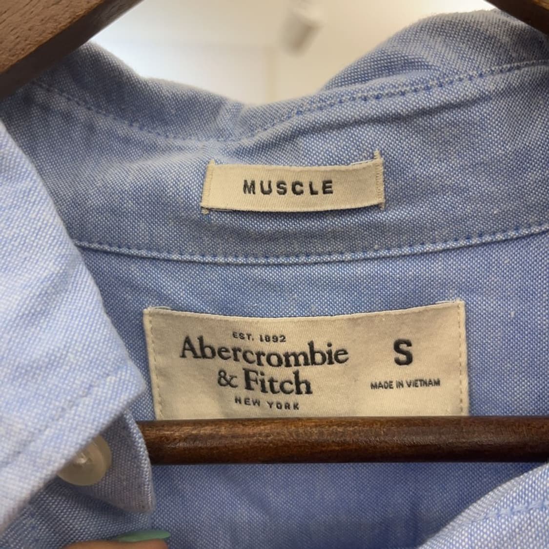 아베크롬비 캐주얼 컨트리 파스텔 블루 셔츠 S C07091 상품이미지5