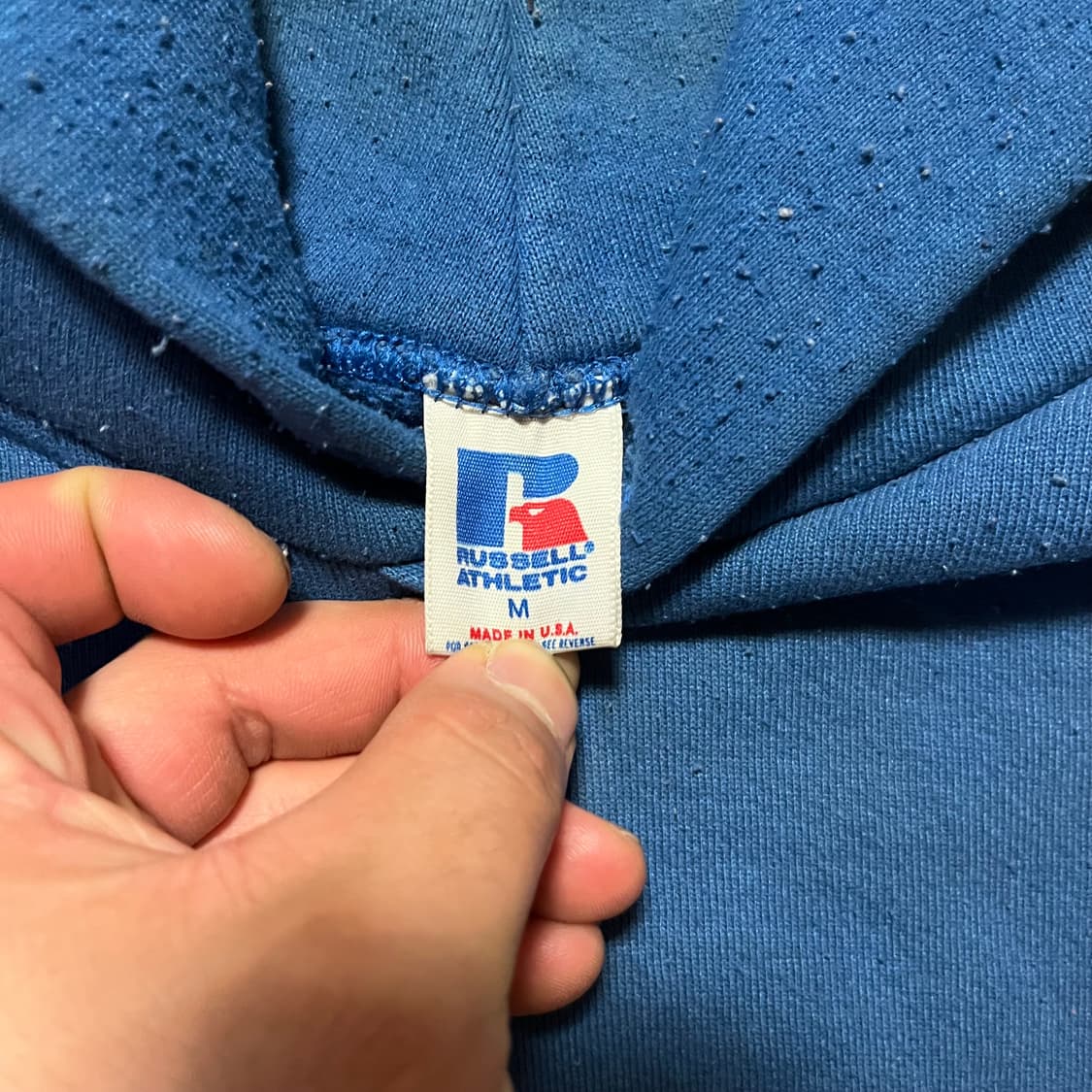 [M] 90s USA 빈티지 러셀 후드 블루 상품이미지2