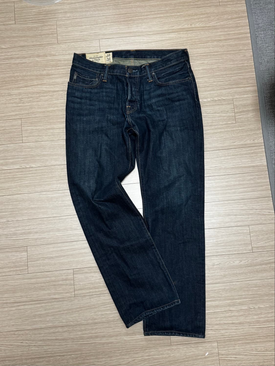 아베크롬비 셀비지 버튼플라이 스트레이트 데님 팬츠 33x32 상품이미지1