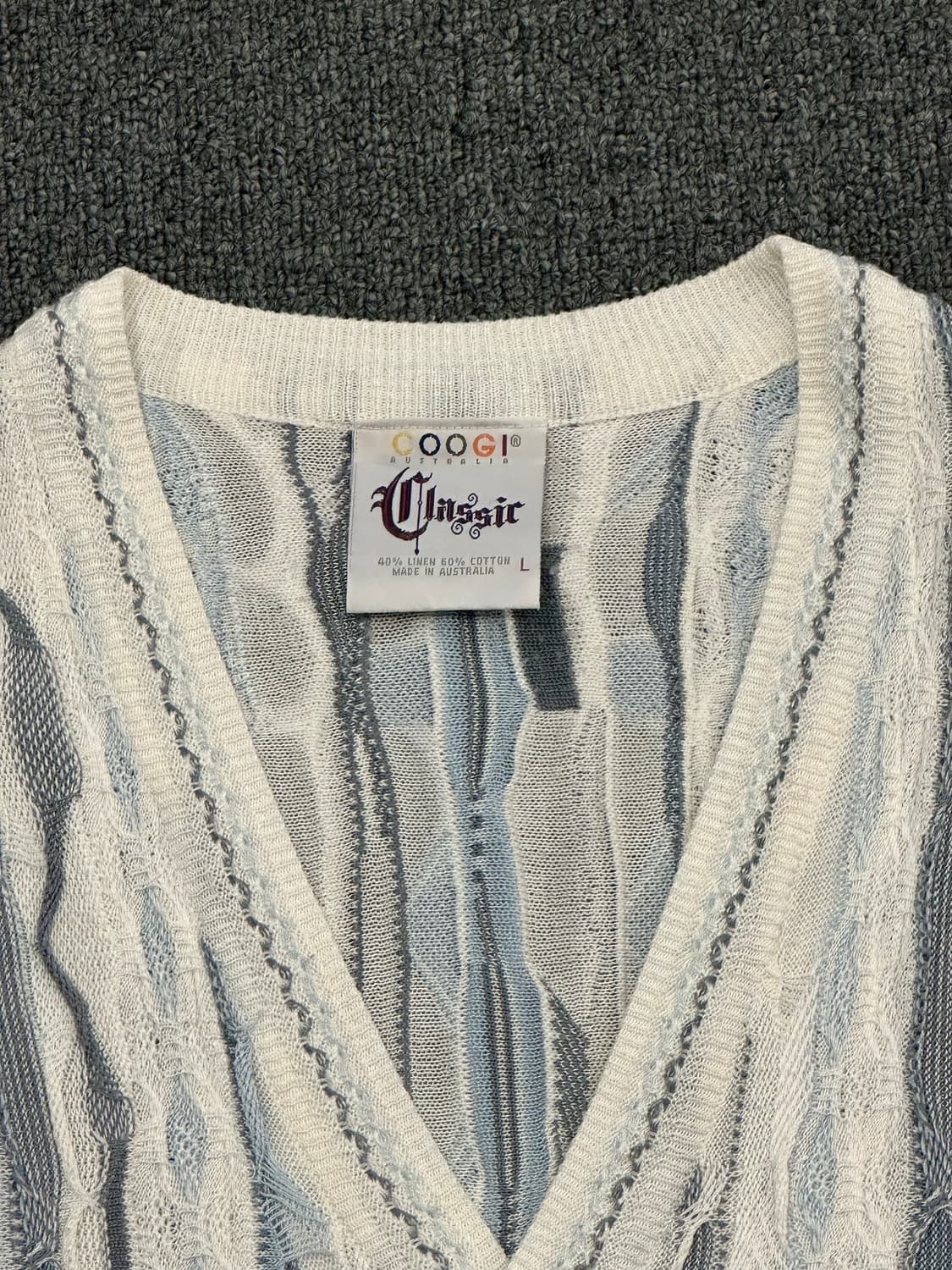 L)쿠지 빈티지 패턴 케이블 니트 베스트 상품이미지4