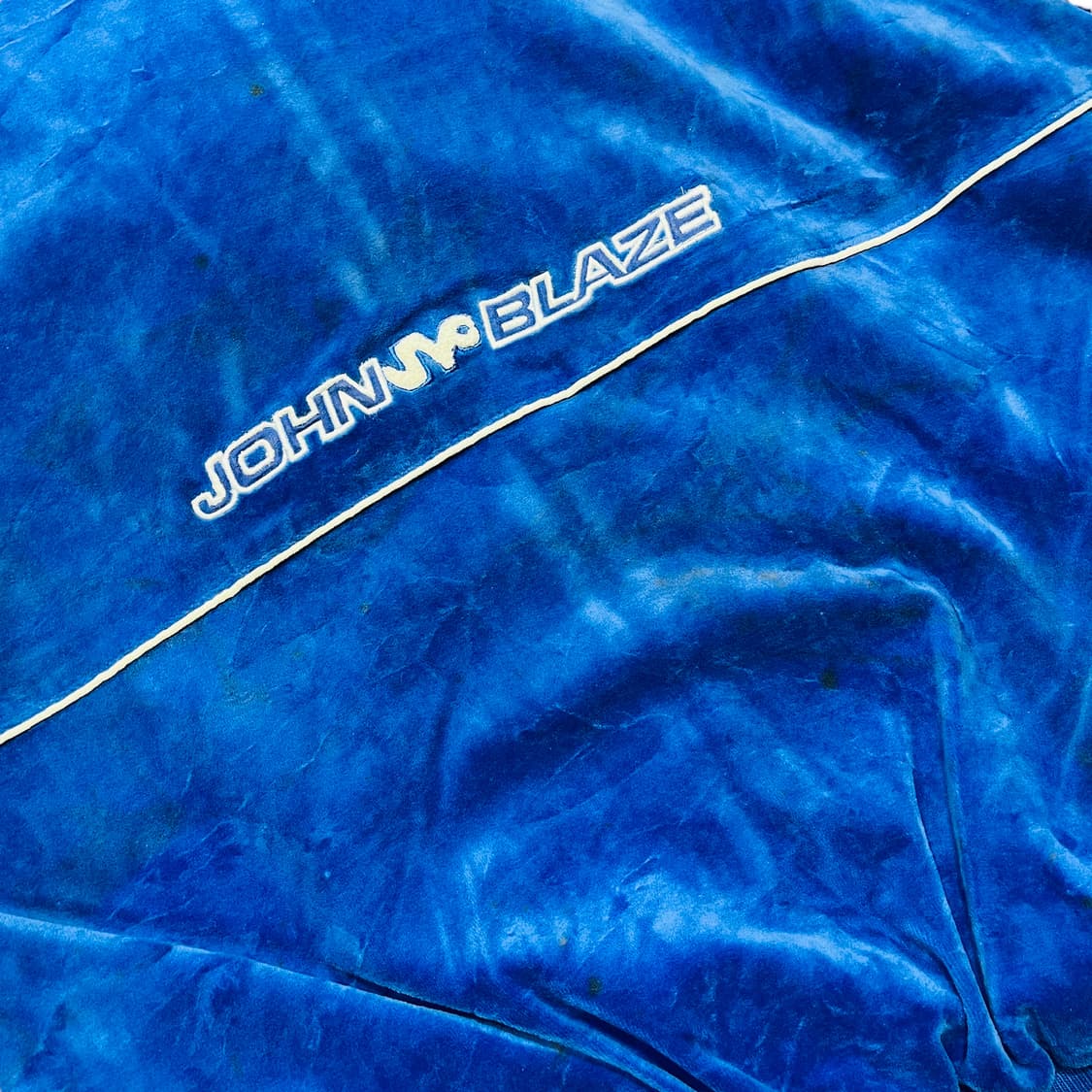 조니 블레이즈 스트리트 블루 벨루어 올드스쿨 힙합 후디 집업 상품이미지7