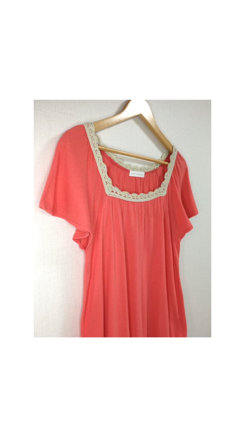 빈티지 코랄 스퀘어넥 티셔츠 상품이미지4