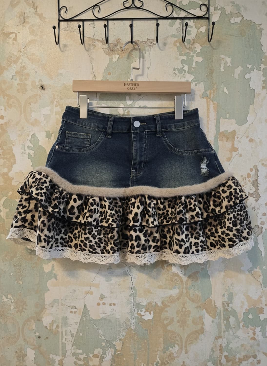 데님 호피 스커트 66 상품이미지1