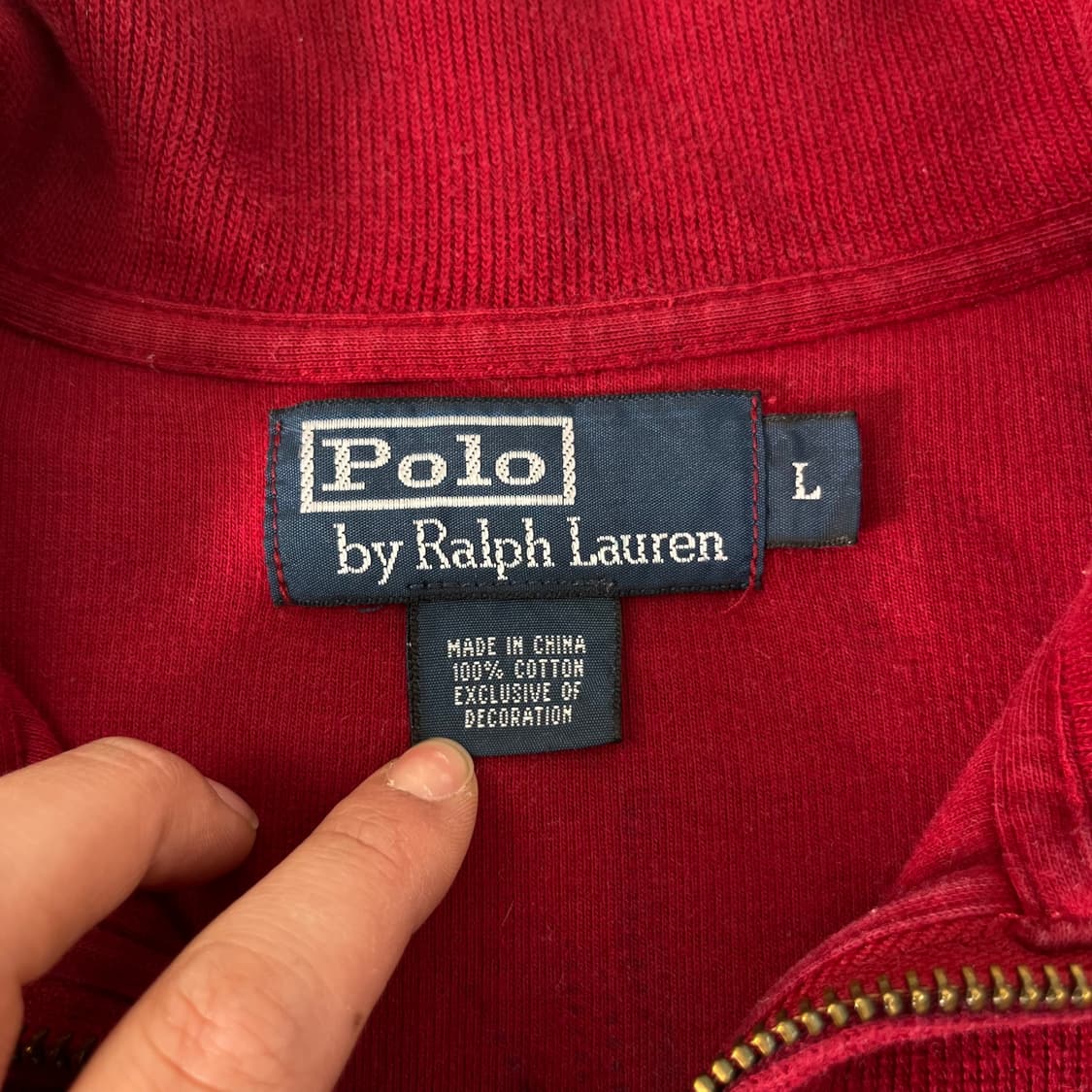 100 폴로랄프로렌 버건디 반집업 니트 상품이미지4