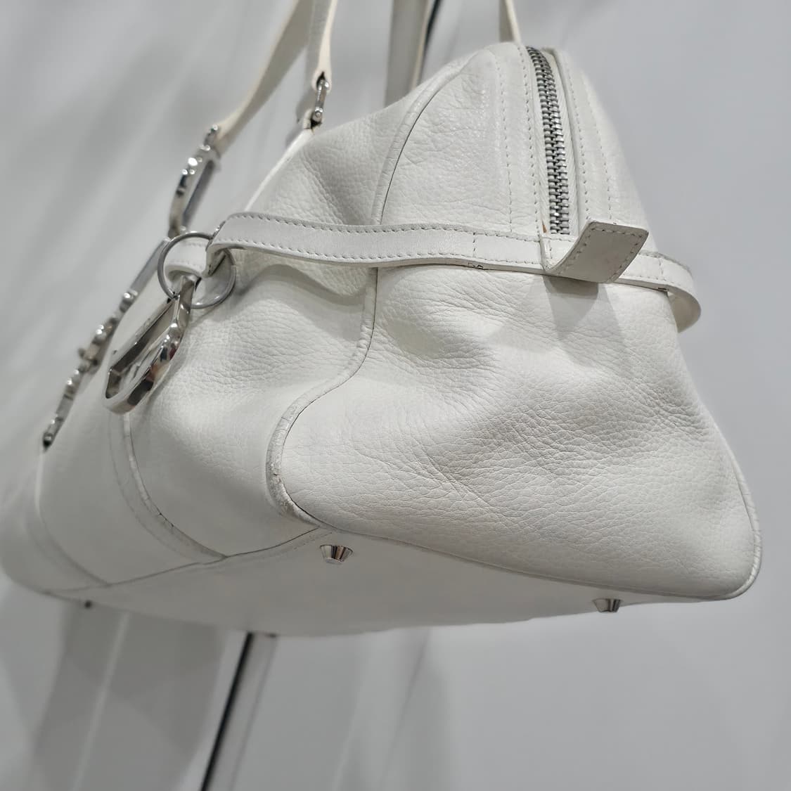 디올 dior 레터링 빅 D챰 화이트 바게트백 숄더백 토트백(y2k 감성 상품이미지8