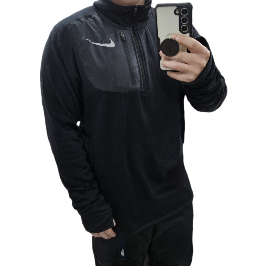 L 100) 나이키 드라이핏 러닝 기모 드릴탑 반집업 긴팔티 상품이미지1