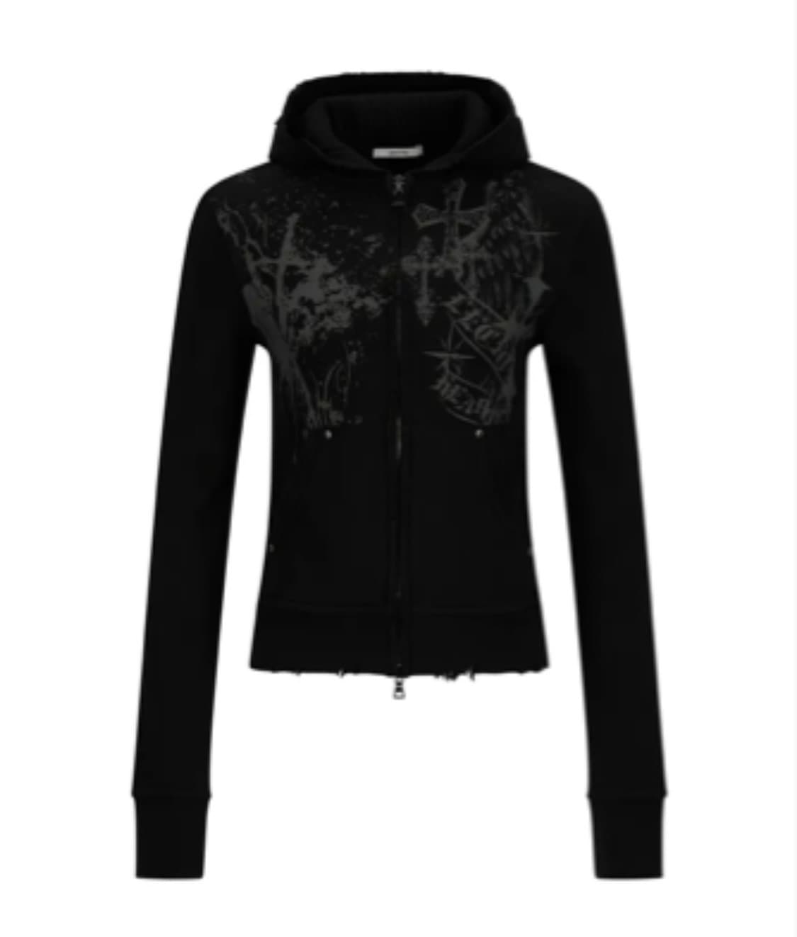 레씨토Celestial Paint Hoodie Zip-Up_[Black] 상품이미지1