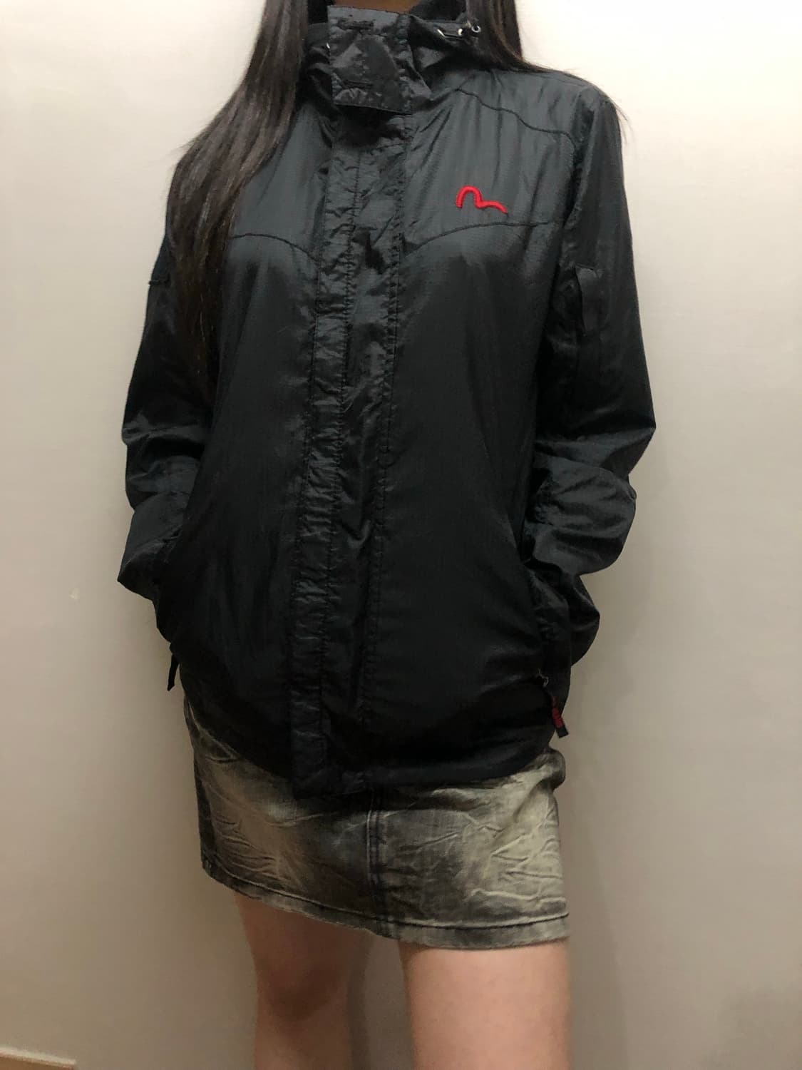 빈티지 에비수 블랙 바람막이 상품이미지1