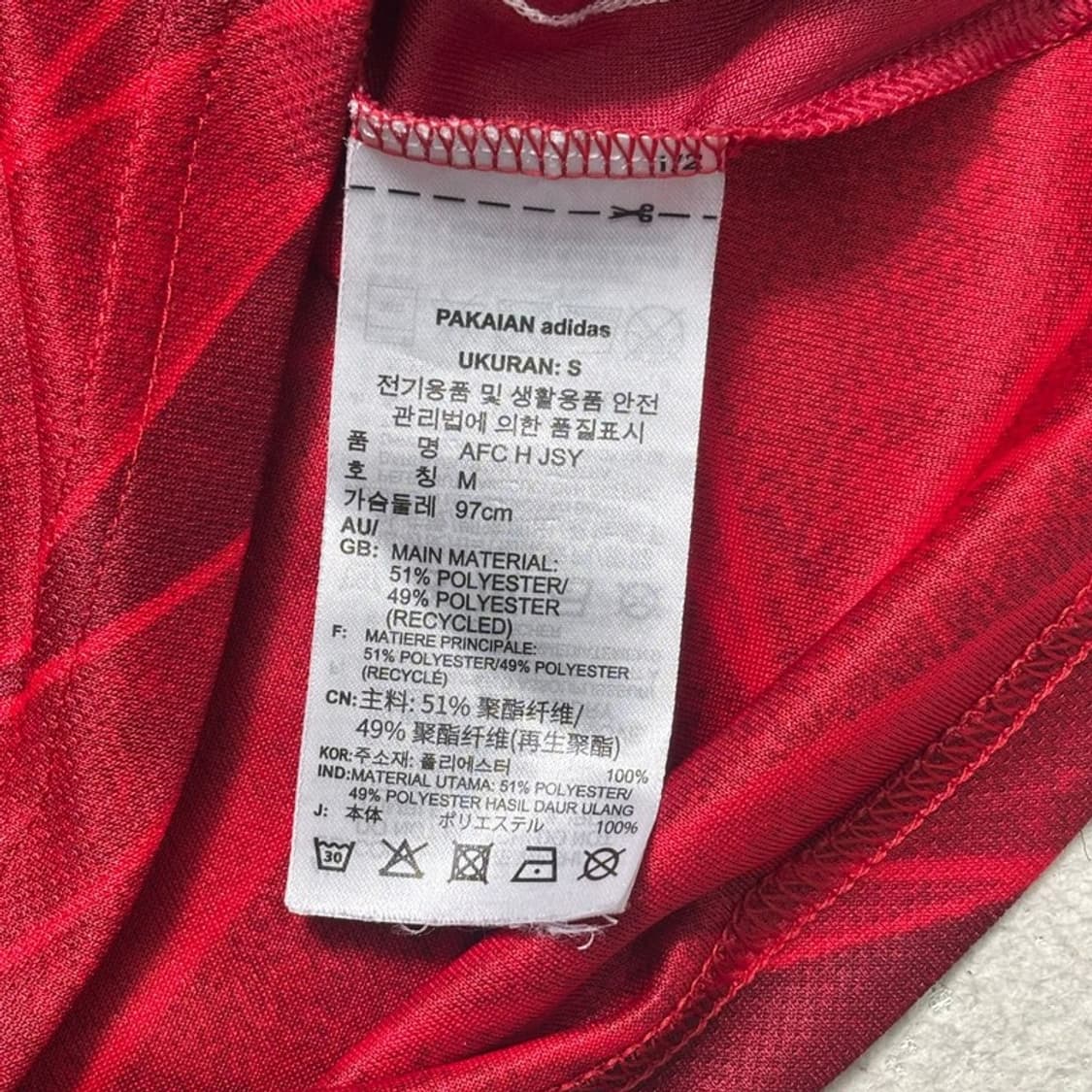 ADIDAS  아스날 20-21 시즌 유니폼 레드 M 상품이미지7