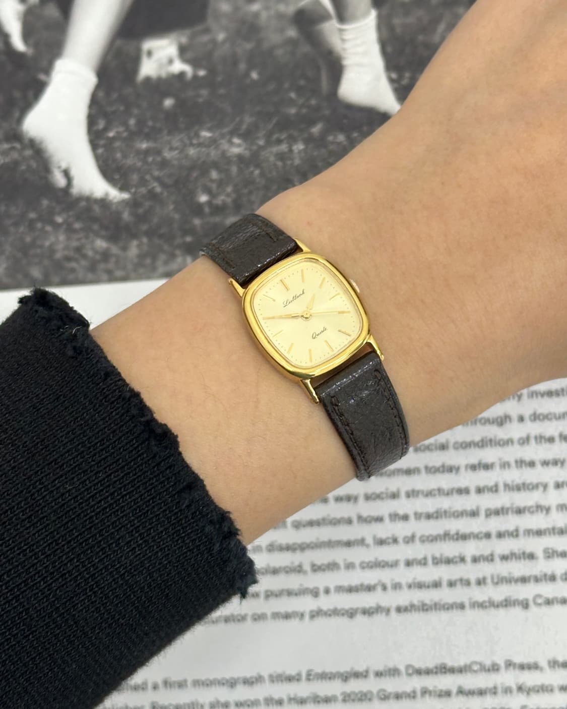 오리엔트 골드 다이얼 슬림 쿼츠 시계 상품이미지10