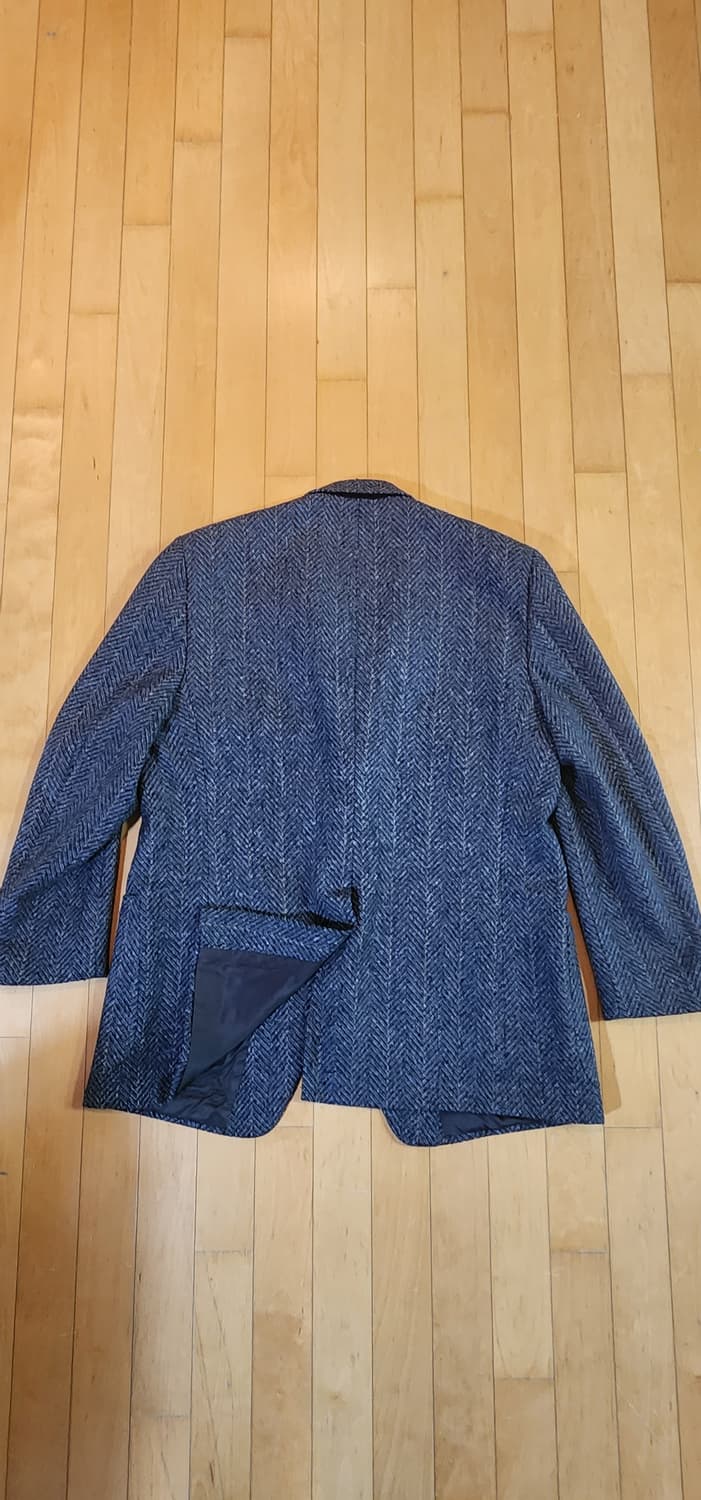 (빅사이즈)네이비 헤링본 트위드 모직자켓 3XL 상품이미지5