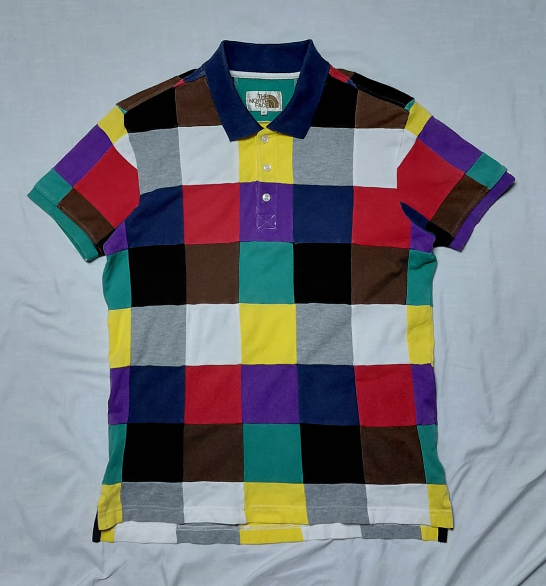 [M] 노스페이스 레트로 멀티 컬러 패치워크 폴로 셔츠 상품이미지1