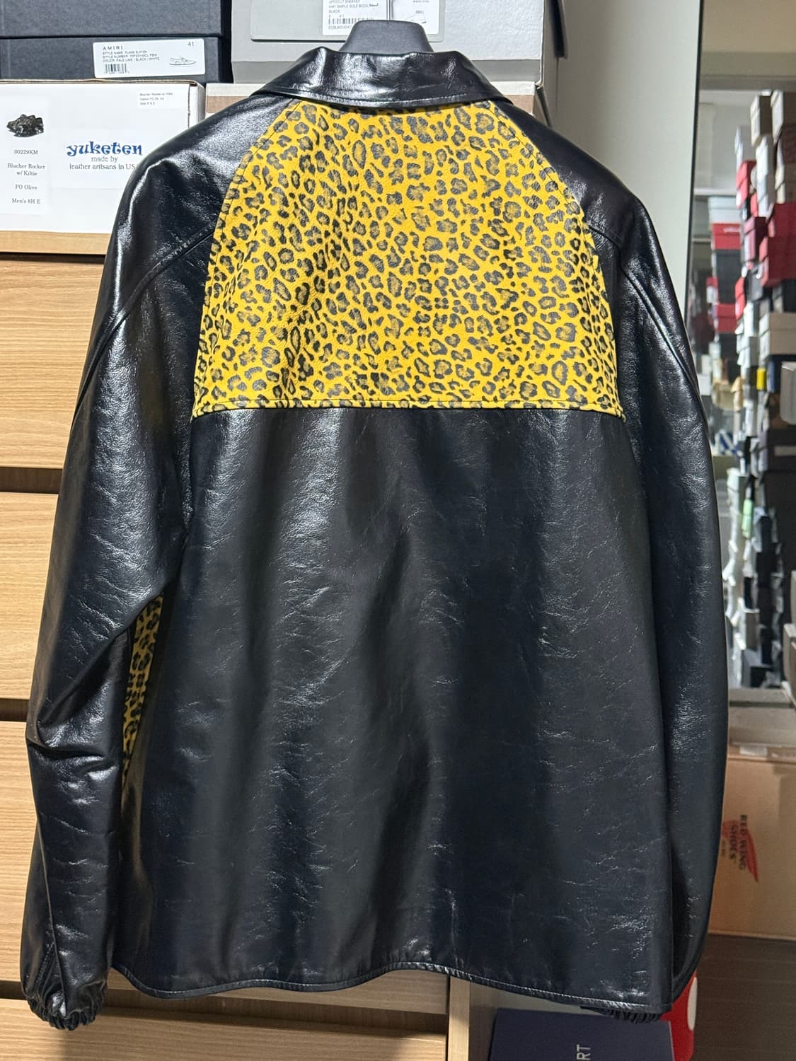 샌드파이퍼 레오파드 레더 코치 자켓 상품이미지2