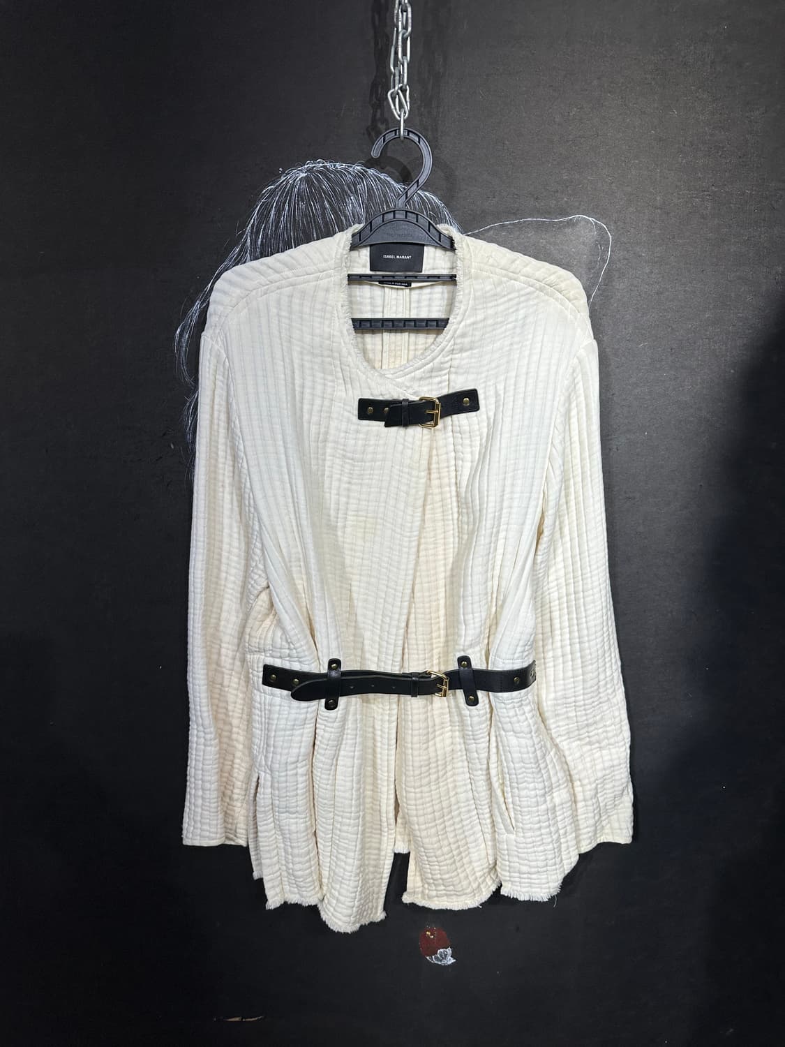 이자벨 마랑 고딕 아이보리 가죽 스트랩 포인트 여성 자켓 L 상품이미지5