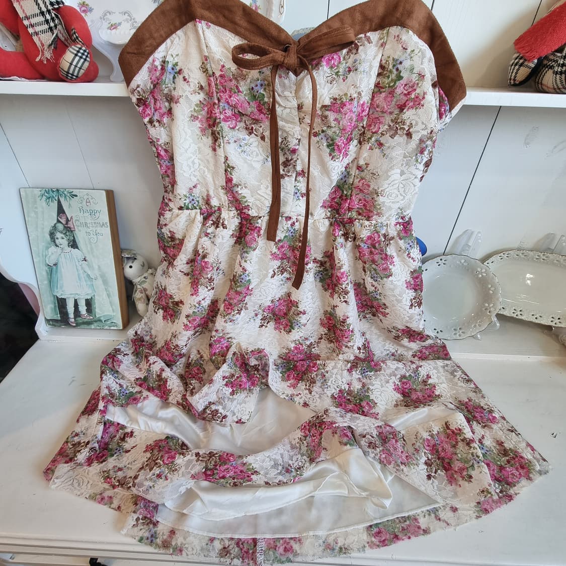 플라워 레이스 스트랩 원피스 상품이미지4