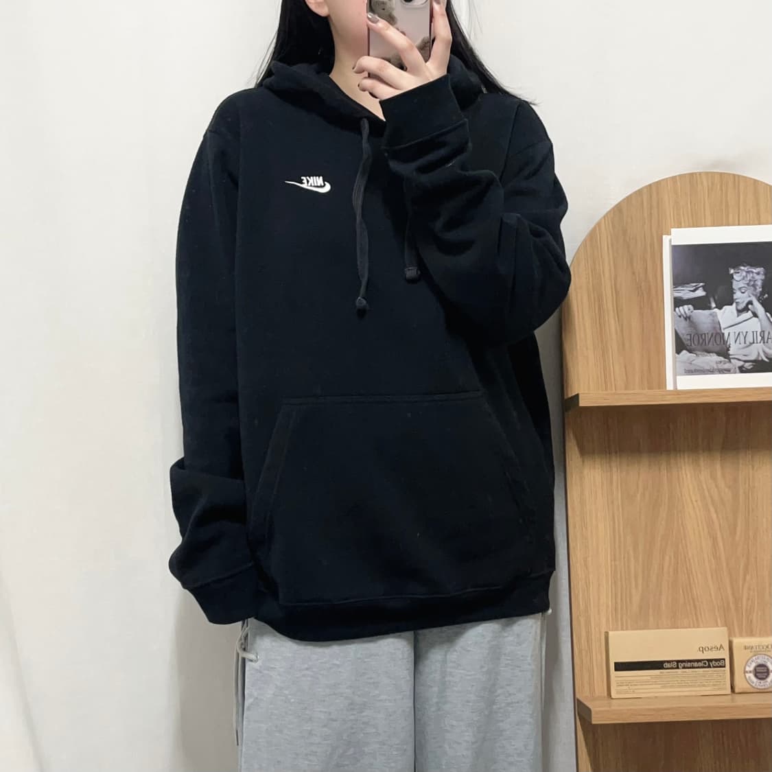 [정품] 나이키 블랙 푸츄라 기모 후드티 [ XL ] 상품이미지2