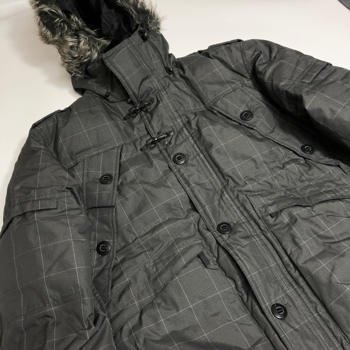 풀앤베어 체크 패딩 점퍼 L 상품이미지6