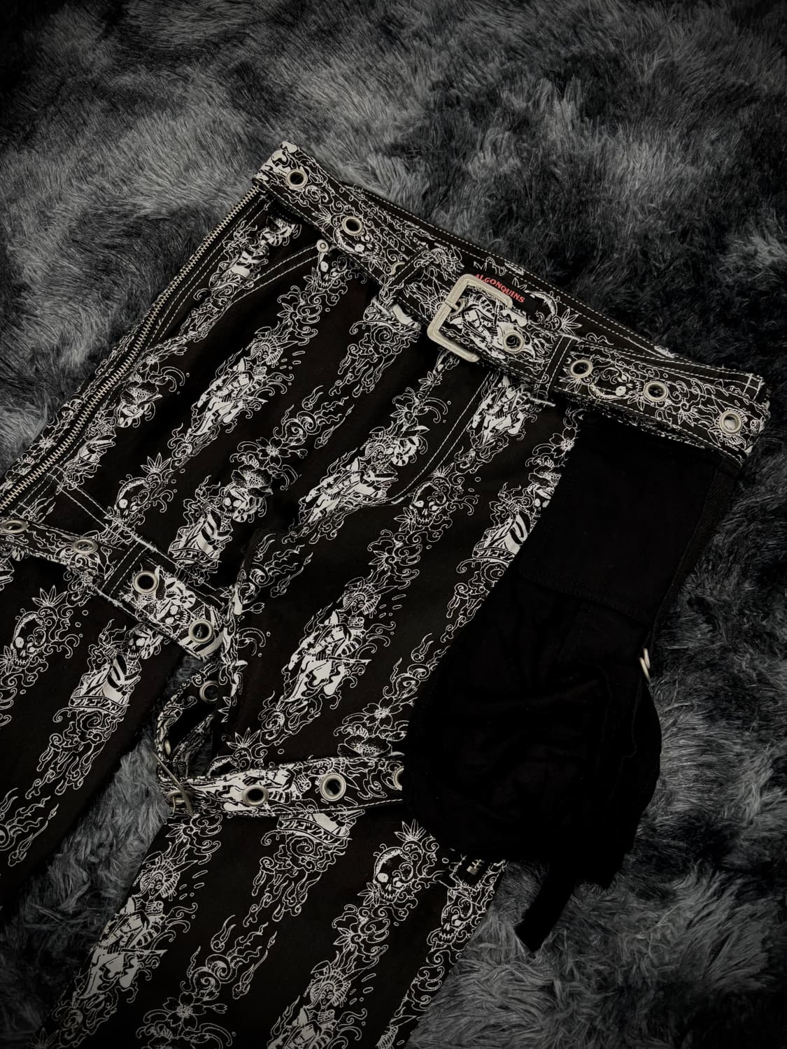 Algonquins 오리엔탈 패턴 멀티 스트랩 카고 부츠컷팬츠 상품이미지3