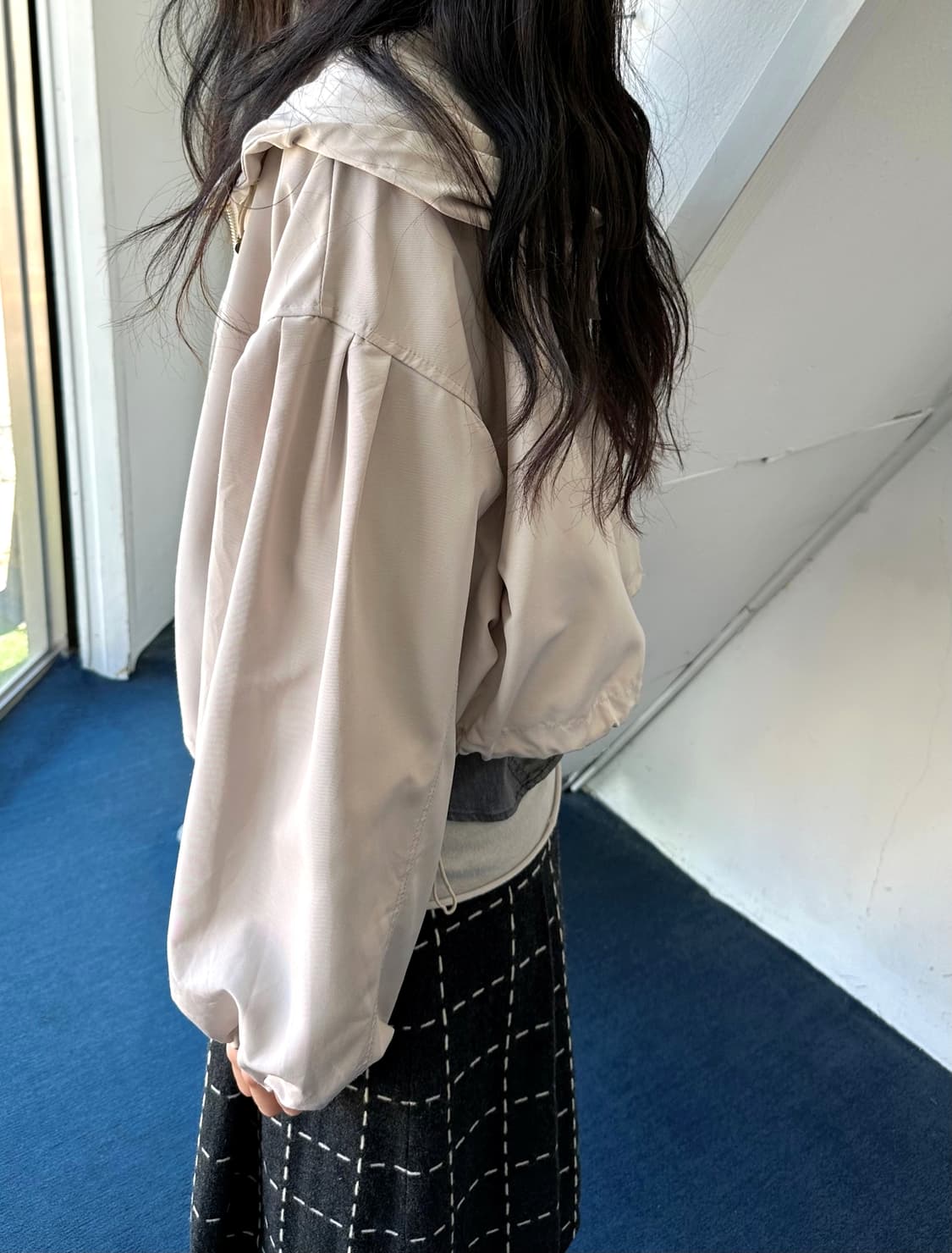 High count poly cropped wide parka 상품이미지5