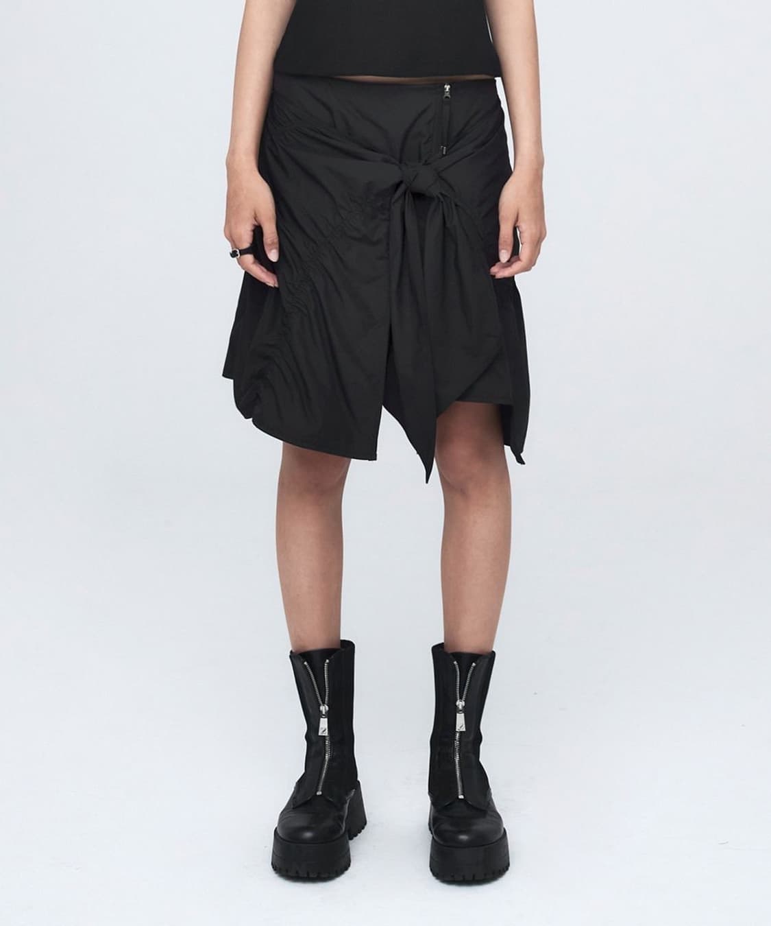 나체 PUCKERING TIE SKIRT 레이어드 스커트 상품이미지1