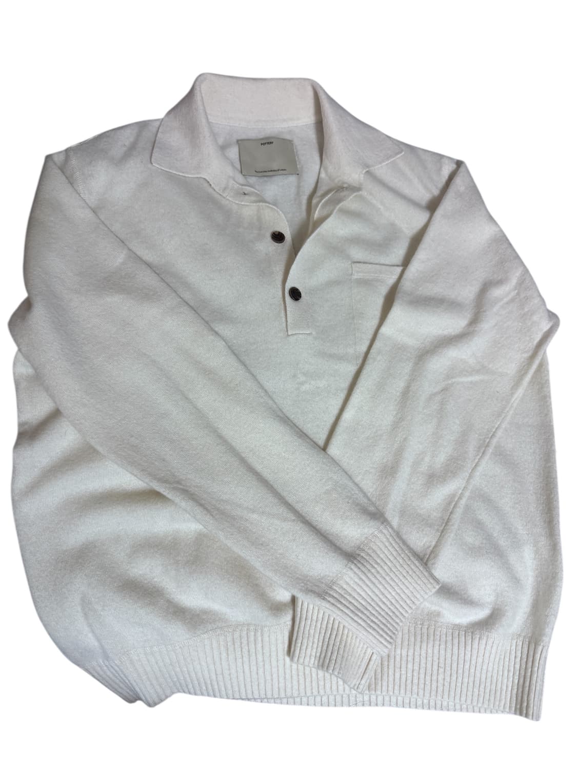 25aw 포터리 캐시미어 울 포켓 니트 아이보리 3 새상품  상품이미지3