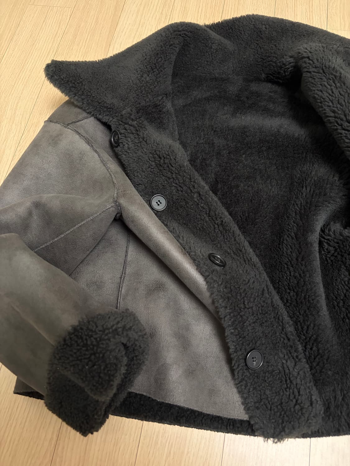 le 리버시블 스웨이드 털 무스탕 상품이미지7