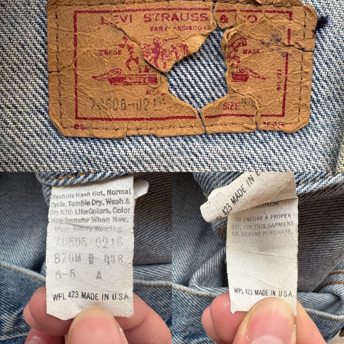 80s USA 리바이스 Levi’s 70506 데님 트러커 자켓 상품이미지10