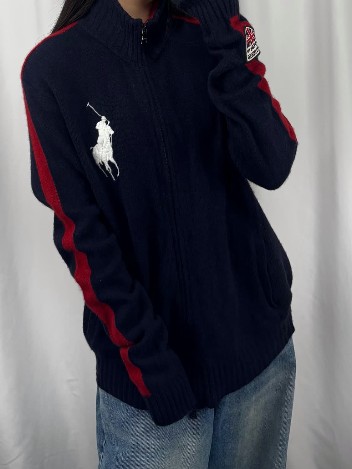 폴로 네이비 램스울 브리튼 니트 집업  상품이미지1