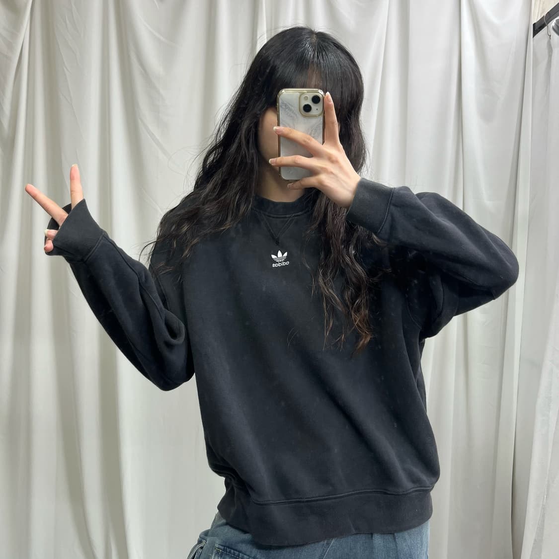 Adidas black center logo mtm 상품이미지2