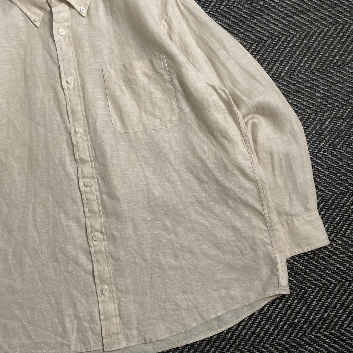 브룩스 브라더스 베이지 미니멀 린넨 셔츠o 4315 상품이미지2